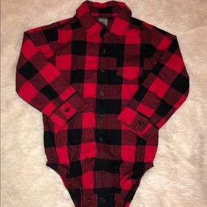 Boys buffalo plaid onsie